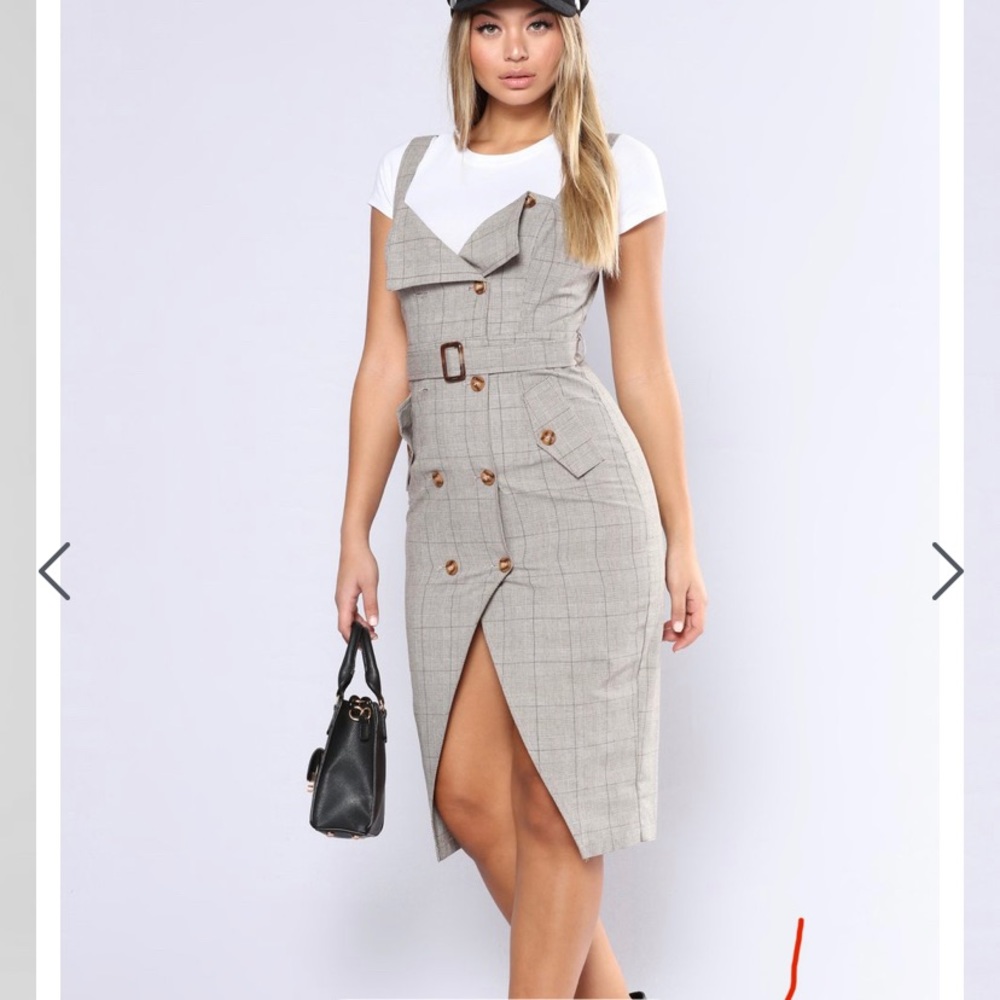 Out of the trenches plaid dress